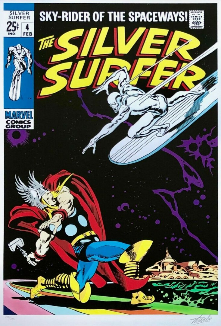 MARVEL 'THE SILVER SURFER #4' LIMITED EDITION GICLEE PRINT 2013, STAN LEE SIGNED