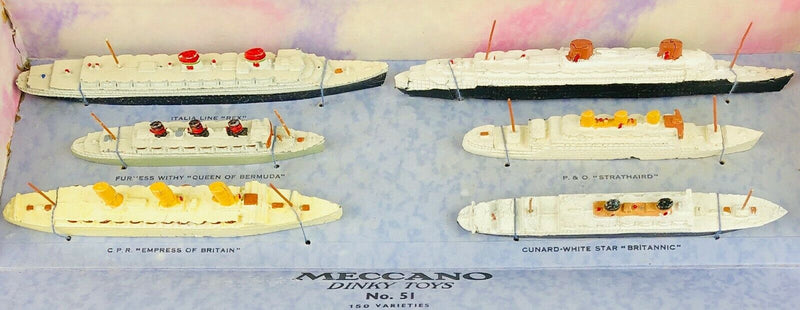 MECCANO DINKY - FAMOUS LINERS GIFT SET No. 51 PRE-WAR 1934-40 BOAT SHIP SET