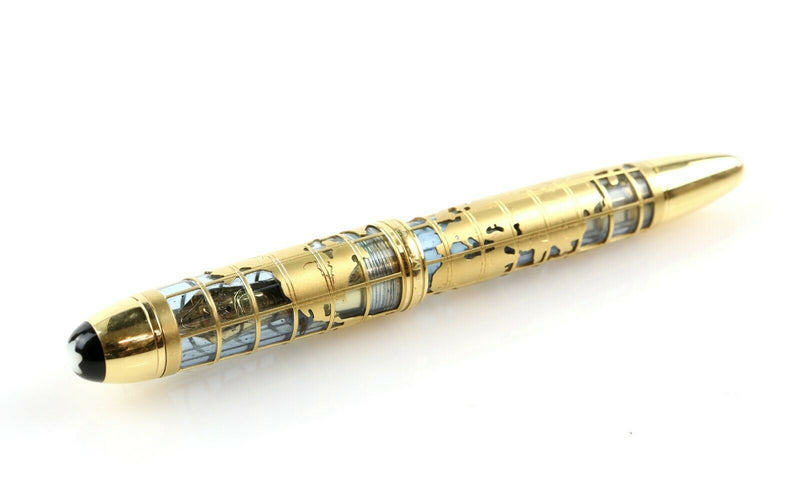 MONTBLANC 'JOHN HARRISON' LIMITED EDITION 18K GOLD &amp; DIAMOND SKELETON FOUNTAIN PEN