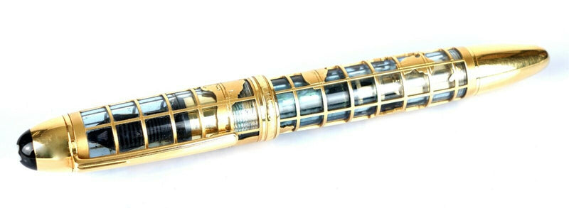 MONTBLANC 'JOHN HARRISON' LIMITED EDITION 18K GOLD &amp; DIAMOND SKELETON FOUNTAIN PEN