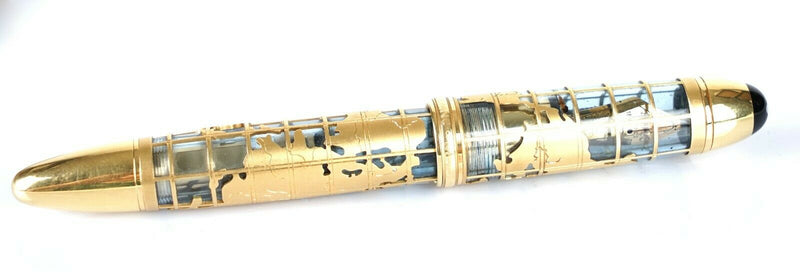 MONTBLANC 'JOHN HARRISON' LIMITED EDITION 18K GOLD &amp; DIAMOND SKELETON FOUNTAIN PEN