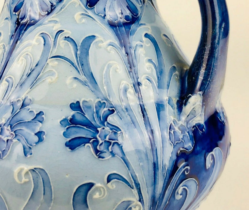 MOORCROFT, MACINTYRE &amp; Co 'CORNFLOWER' FLORIAN WARE TWIN-HANDLED VASE