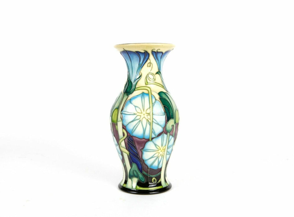 MOORCROFT POTTERY -ENTWINED- 2007 EMMA BOSSONS FLORAL BALUSTER VASE, BOXED