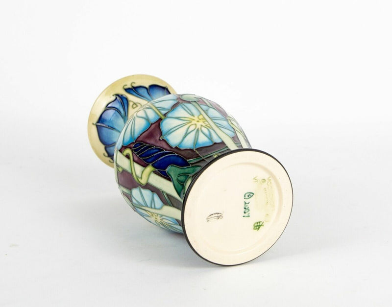 MOORCROFT POTTERY -ENTWINED- 2007 EMMA BOSSONS FLORAL BALUSTER VASE, BOXED