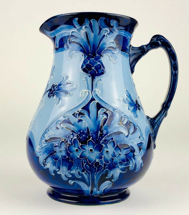 MOORCROFT POTTERY, MACINTYRE &amp; Co -CORNFLOWER- FLORIAN WARE BALUSTER JUG