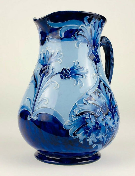 MOORCROFT POTTERY, MACINTYRE &amp; Co -CORNFLOWER- FLORIAN WARE BALUSTER JUG