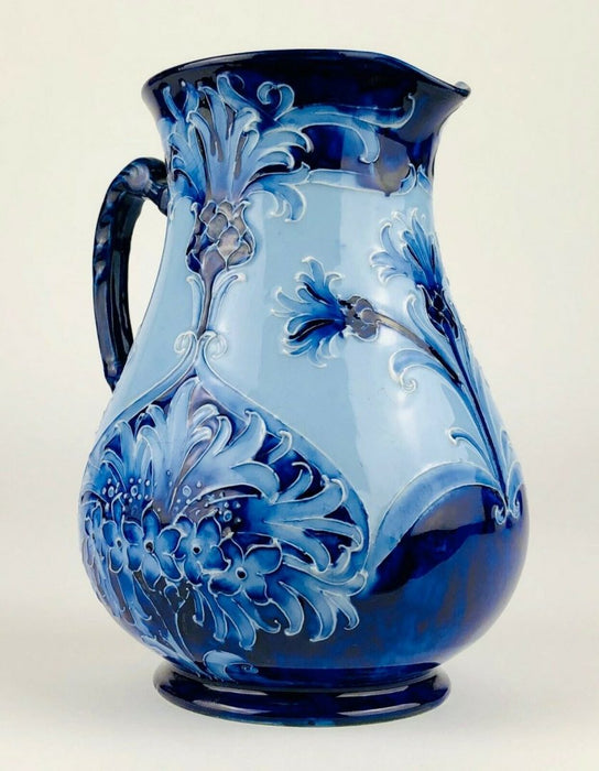 MOORCROFT POTTERY, MACINTYRE &amp; Co -CORNFLOWER- FLORIAN WARE BALUSTER JUG