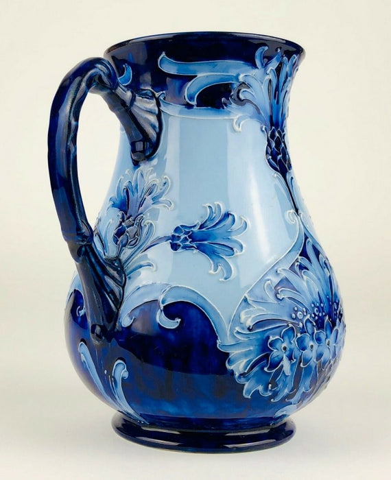 MOORCROFT POTTERY, MACINTYRE &amp; Co -CORNFLOWER- FLORIAN WARE BALUSTER JUG