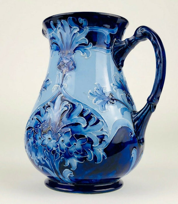 MOORCROFT POTTERY, MACINTYRE &amp; Co -CORNFLOWER- FLORIAN WARE BALUSTER JUG