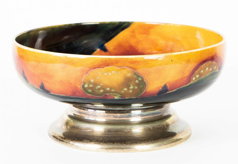 WILLIAM MOORCROFT POTTERY -EVENTIDE- LARGE FOOTED PEDESTAL FRUIT BOWL DISH