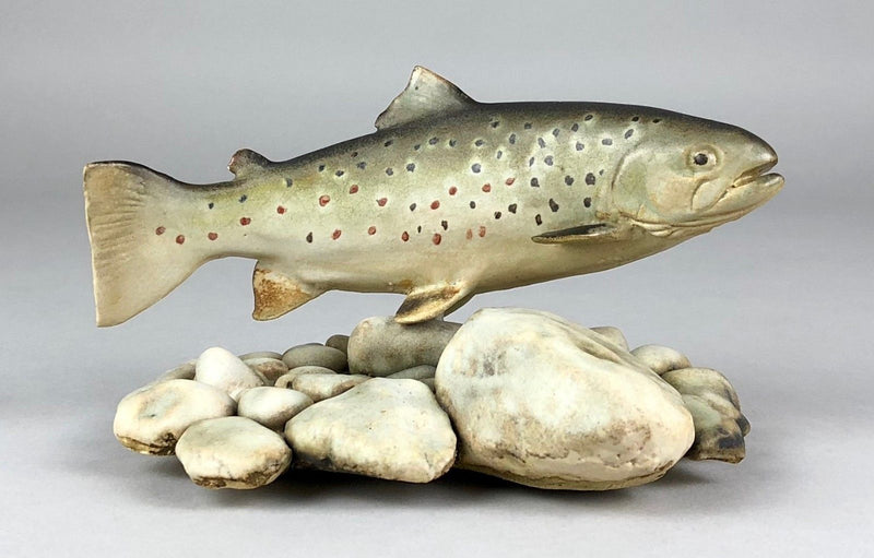 NEIL DALRYMPLE - CERAMIC TROUT FISH STUDY FIGURE MODEL SCULPTURE