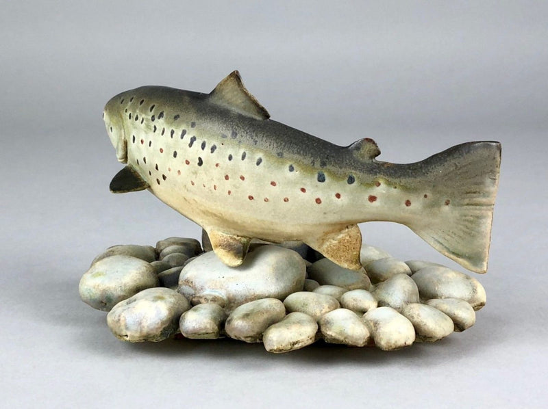 NEIL DALRYMPLE - CERAMIC TROUT FISH STUDY FIGURE MODEL SCULPTURE