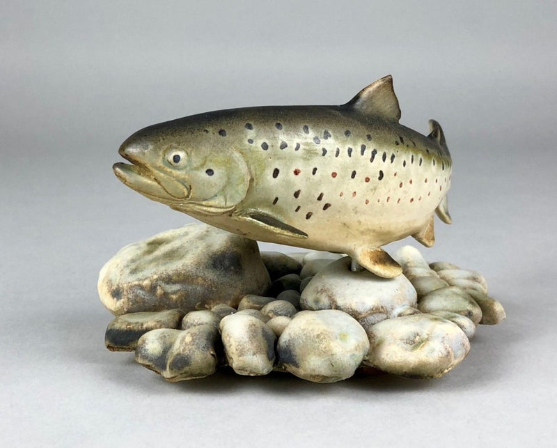 NEIL DALRYMPLE - CERAMIC TROUT FISH STUDY FIGURE MODEL SCULPTURE