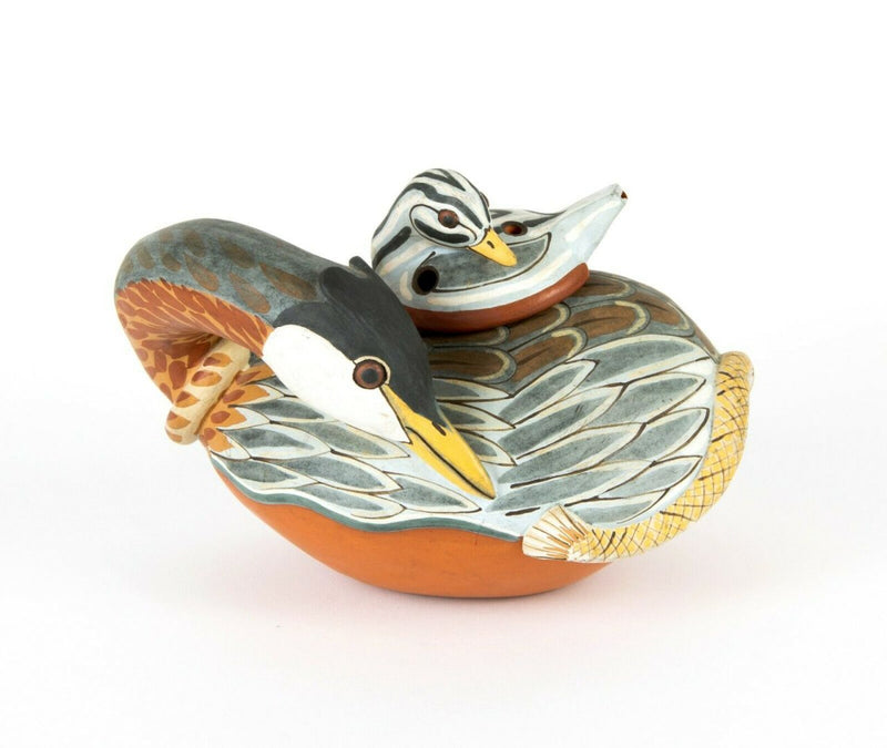 NEIL IONS (BRITISH, b.1949) DUCK/SNAKE STUDIO ART POTTERY MUSICAL INSTRUMENT OF SCULPTURE