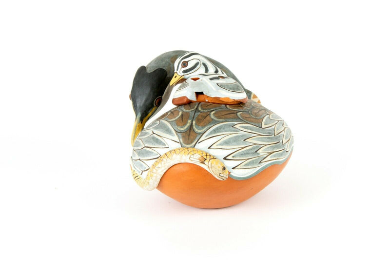NEIL IONS (BRITISH, b.1949) DUCK/SNAKE STUDIO ART POTTERY MUSICAL INSTRUMENT OF SCULPTURE