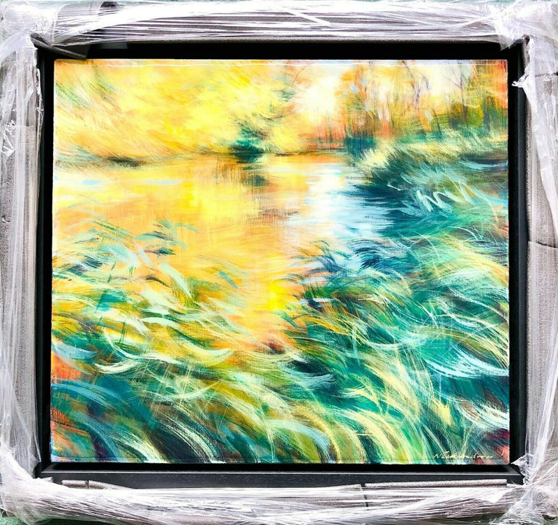 NICK ANDREW (BRITISH, b.1957) -CUANEA- ORIGINAL PAINTING ON BOXED CANVAS, SIGNED