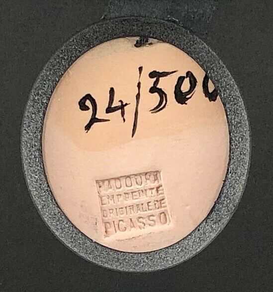 PABLO PICASSO - c1954 MADOURA TERRACOTTA VISAGE PENDANT MEDALLION, 24/500