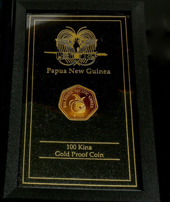 PERTH MINT - 1991 PAPUA NEW GUINEA SOUTH PACIFIC GAMES 100 KINA GOLD PROOF COIN