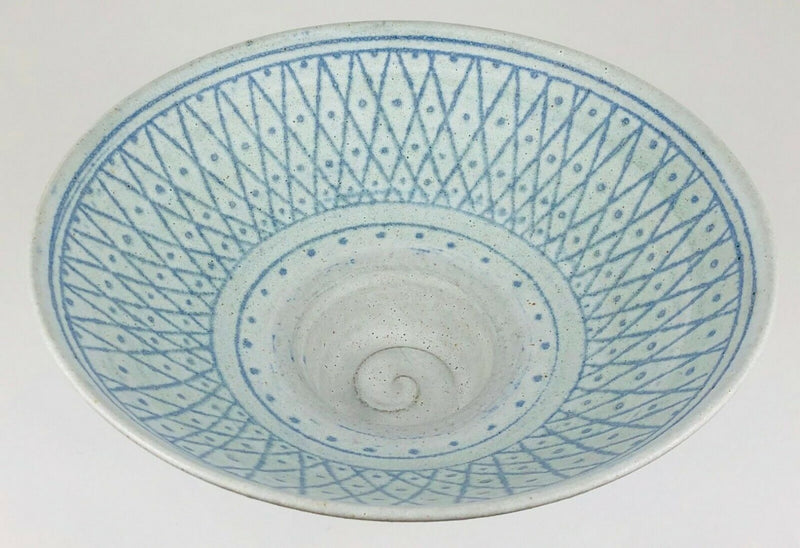 PETER WILLS - LARGE STUDIO POTTERY FOOTED PEDESTAL CENTREPIECE BOWL DISH