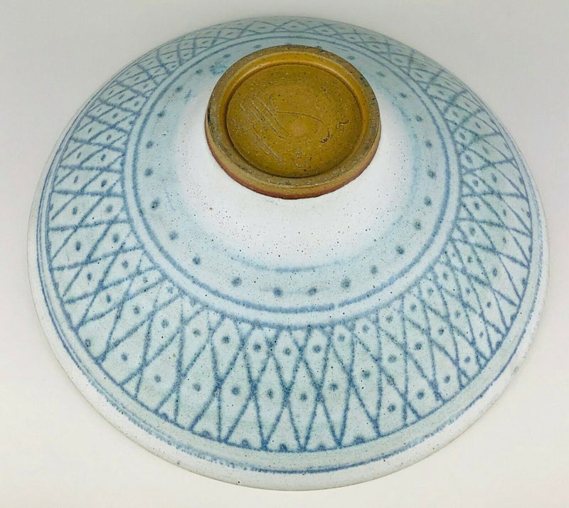 PETER WILLS - LARGE STUDIO POTTERY FOOTED PEDESTAL CENTREPIECE BOWL DISH