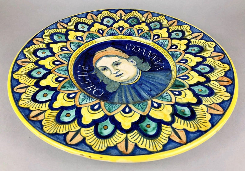 PIETRO VANNUCCI - DERUTA ITALIAN MAIOLICA STUDIO ART POTTERY CHARGER PLATE PLAQUE