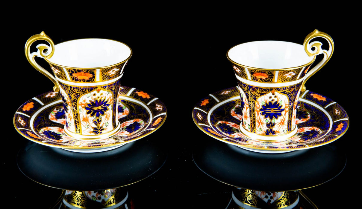 ROYAL CROWN DERBY - JAPANESE IMARI 1128 MINIATURE COFFEE CAN CUP & SAUCER