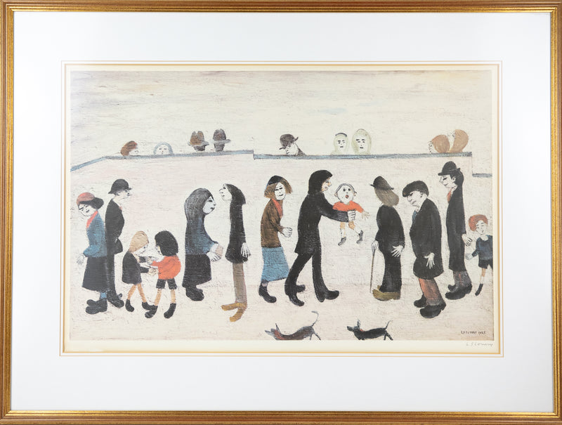 L.S. LAURENCE STEPHEN LOWRY, 'MAN HOLDING CHILD', SIGNED LIMITED EDITION PRINT 16/350