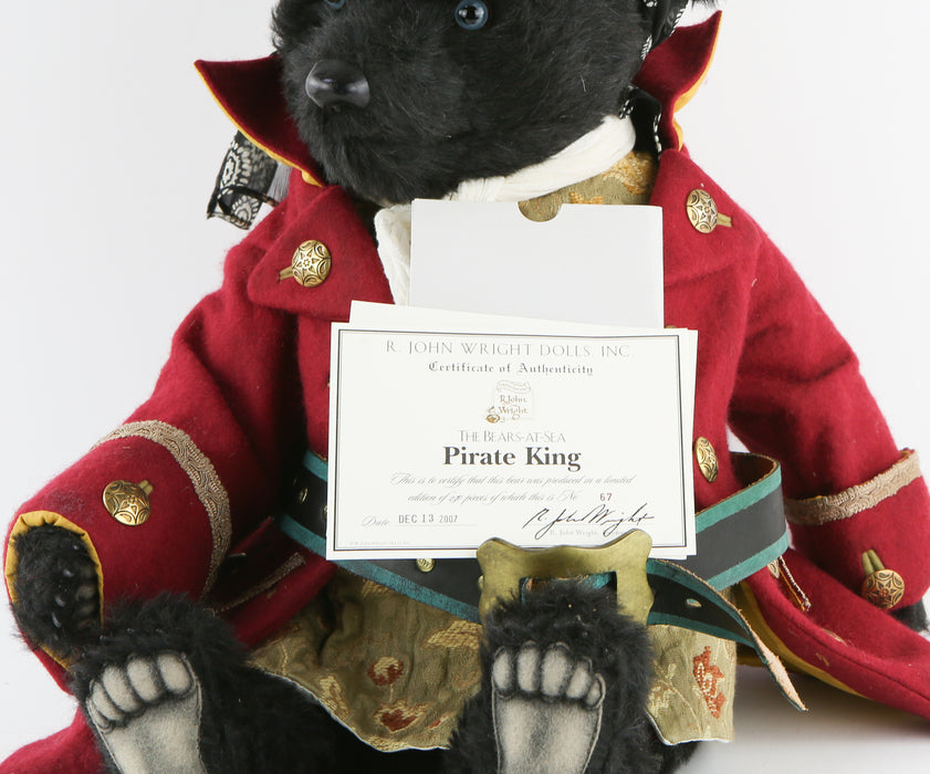 R JOHN WRIGHT 'PIRATE KING' LARGE LIMITED EDITION TEDDY BEAR AT SEA 67/250 & COA