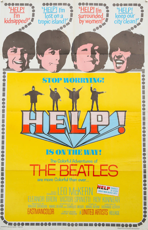 THE BEATLES 'HELP!' (1965) - US ONE-SHEET FILM MOVIE POSTER, UNITED ARTISTS