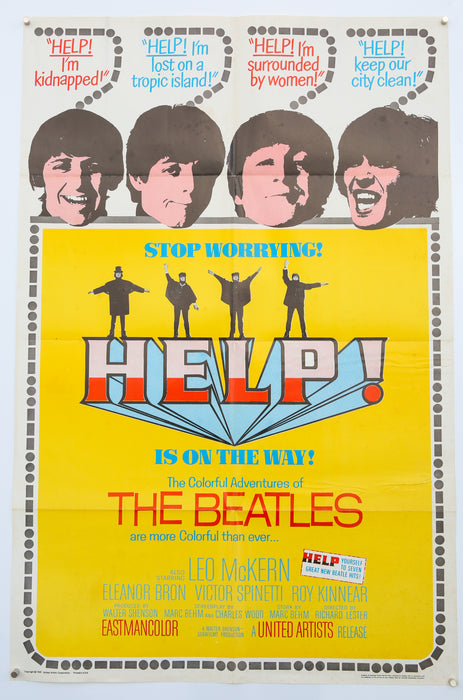 THE BEATLES 'HELP!' (1965) - US ONE-SHEET FILM MOVIE POSTER, UNITED ARTISTS
