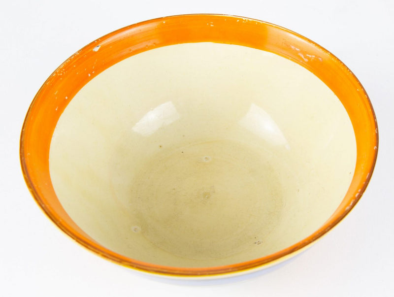 CLARICE CLIFF for LAWLEYS - ART DECO NEWPORT BIZARRE BANDED BLUE YELLOW BOWL DISH