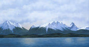 SIMON HARLING SWISS OBERLAND MOUNTAINOUS LANDSCAPE, LARGE OIL PAINTING