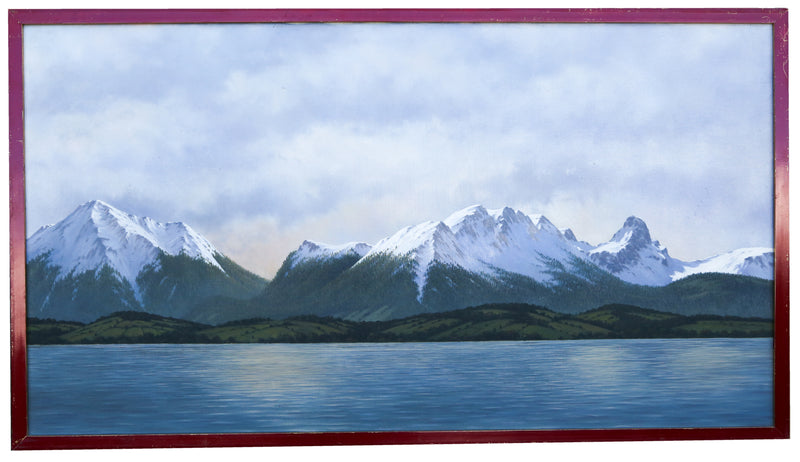 SIMON HARLING SWISS OBERLAND MOUNTAINOUS LANDSCAPE, LARGE OIL PAINTING
