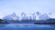 SIMON HARLING SWISS OBERLAND MOUNTAINOUS LANDSCAPE, LARGE OIL PAINTING