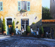 JEREMY BARLOW, 'CAFÉ ST. TROPEZ', LARGE ORIGINAL OIL PAINTING, SIGNED