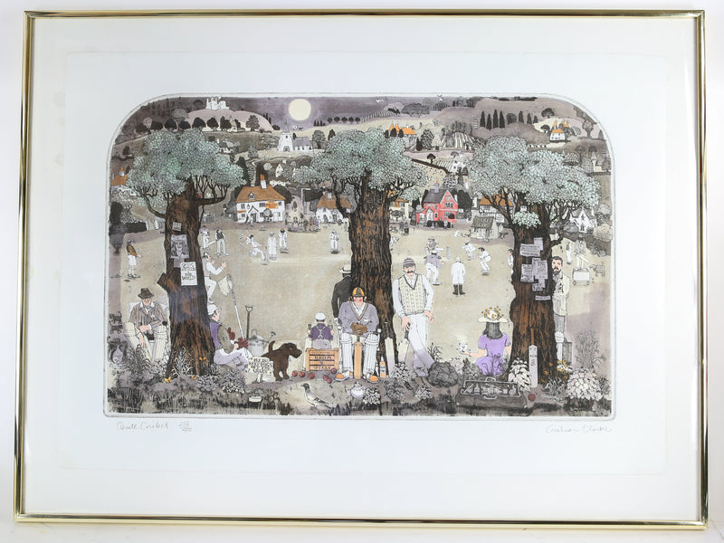 GRAHAM CLARKE 'QUITE CRICKET' LIMITED EDITION ETCHING/AQUATINT 252/400, SIGNED