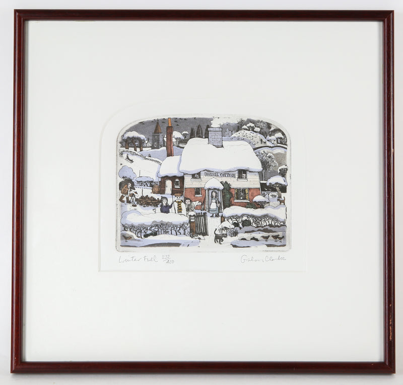 GRAHAM CLARKE 'WINTER FUEL' LIMITED EDITION ETCHING/AQUATINT 237/400, SIGNED