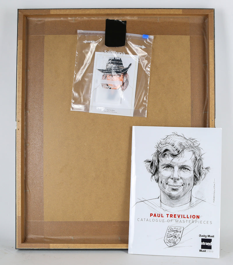 LIONEL MESSI - PAUL TREVILLION ORIGINAL PEN/INK BARCELONA ART & SIGNED CATALOGUE