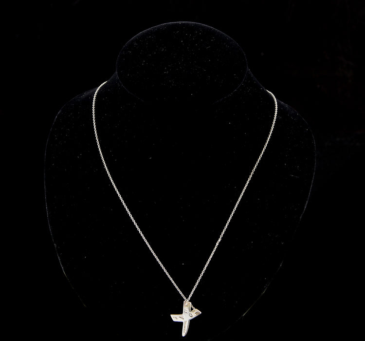 PALOMA PICASSO, TIFFANY & Co 925 STERLING SILVER GRAFFITI CROSS PENDANT NECKLACE