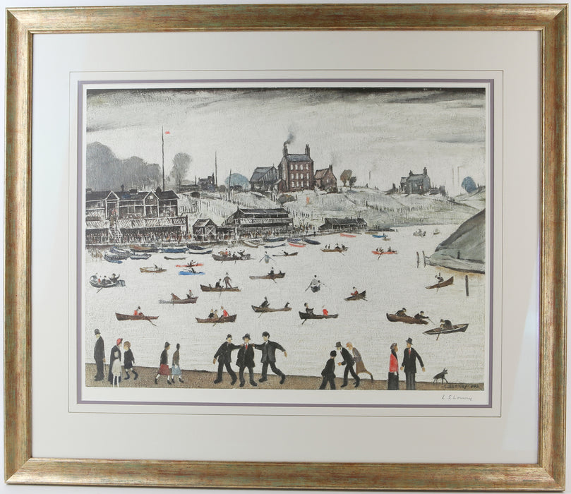 L.S. LAURENCE STEPHEN LOWRY 'CRIME LAKE' SIGNED LIMITED EDITION PRINT 2/500