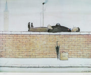 lowry signed print man wall