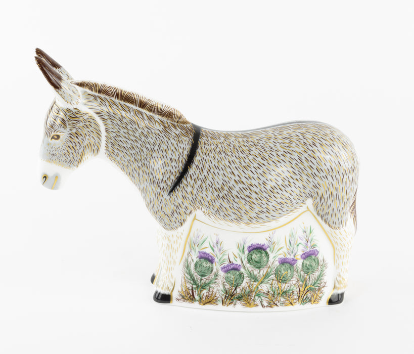 ROYAL CROWN DERBY DONKEY FIGURE MODEL PAPERWEIGHT & GOLD STOPPER