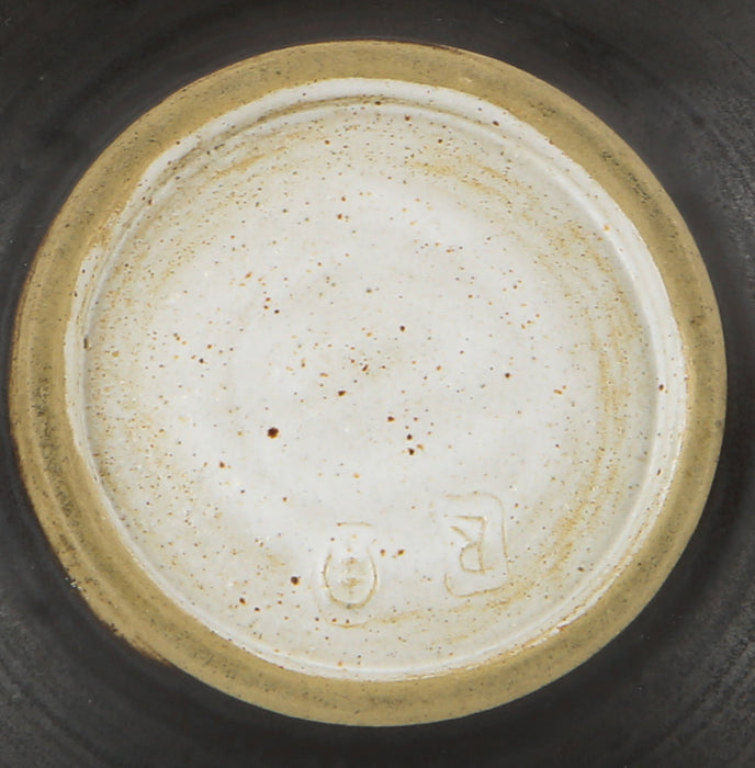 LUCIE RIE & HANS COPER - BROWN MANGANESE STONEWARE STUDIO POTTERY DISH c.1952