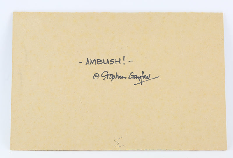 STEPHEN GAYFORD, 'AMBUSH!', LEOPARD STUDY, ORIGINAL ACRYLIC PAINTING, SIGNED