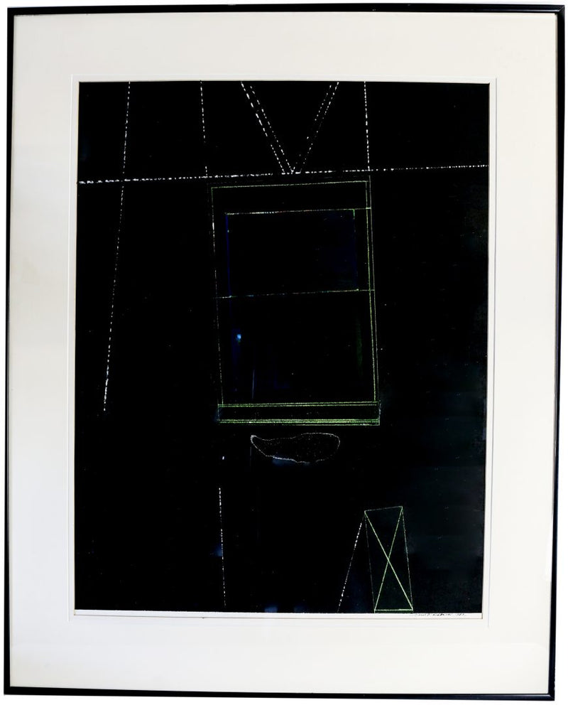 DAVID BLACKBURN MBE (BRITISH, 1939-2016) -COLLAGE, 1983- ORIGINAL PASTEL &amp; COLLAGE