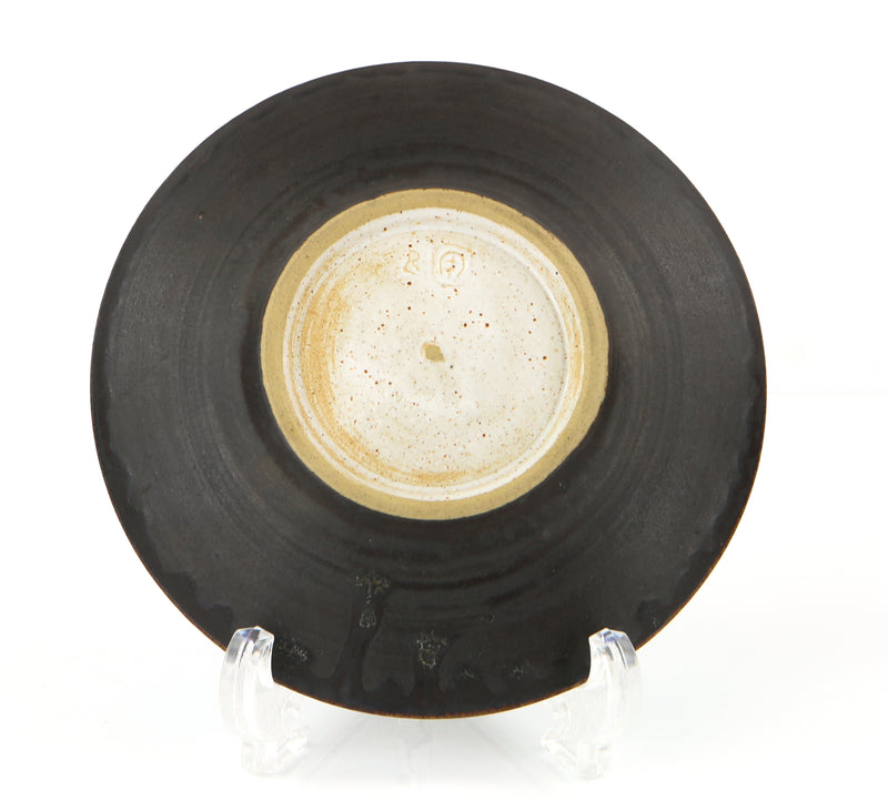LUCIE RIE & HANS COPER - BROWN MANGANESE STONEWARE STUDIO POTTERY DISH c.1952