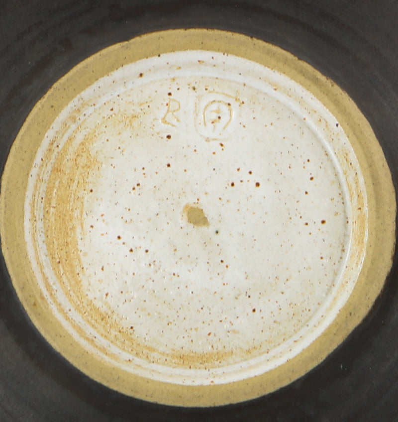 LUCIE RIE & HANS COPER - BROWN MANGANESE STONEWARE STUDIO POTTERY DISH c.1952