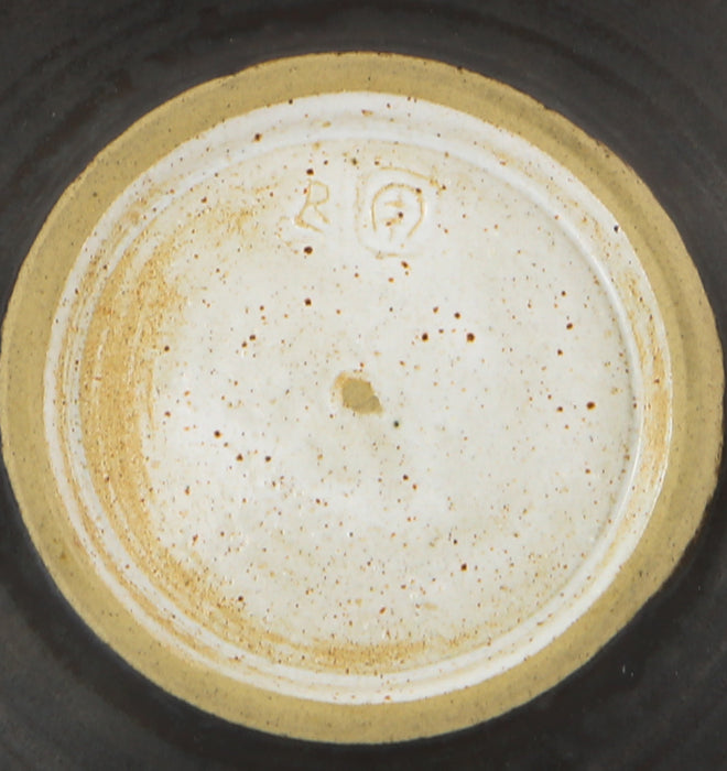 LUCIE RIE & HANS COPER - BROWN MANGANESE STONEWARE STUDIO POTTERY DISH c.1952