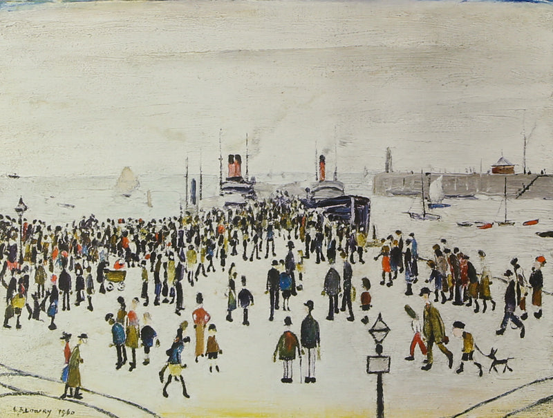 L.S. LAURENCE STEPHEN LOWRY 'FERRY BOATS' SIGNED LIMITED EDITION PRINT, 155/500
