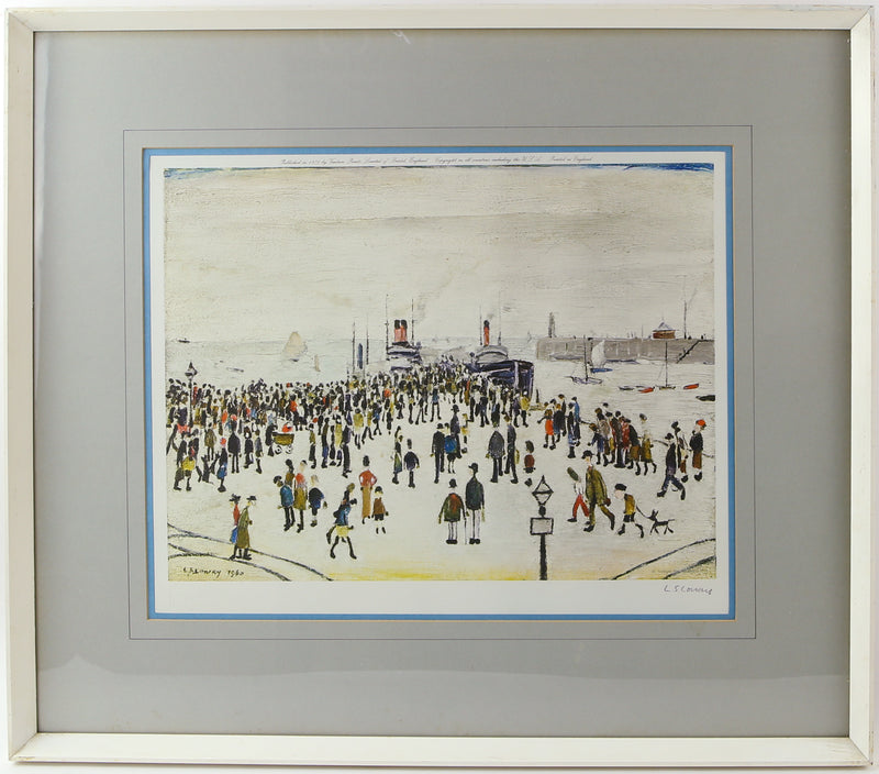 L.S. LAURENCE STEPHEN LOWRY 'FERRY BOATS' SIGNED LIMITED EDITION PRINT, 155/500